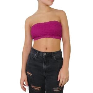 Kimchi Blue Urban Outfitters Purple Raspberry Lace Bandeau Mini Crop Top Medium